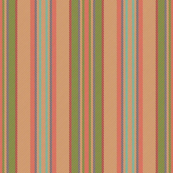 Linien Streifen Textur Vertikaler Textilvektor Hintergrund Nahtlose Muster Stoff Orange — Stockvektor