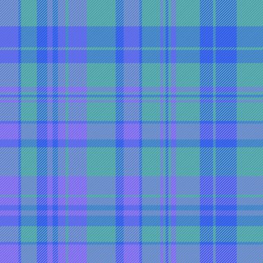 Tartan desen vektörü. Kusursuz bir arka plan kontrol et. Ekose kumaş dokusu mavi ve cyan renklerinde..