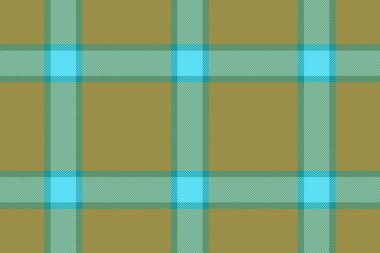 Kumaşsız ekose kumaş. Tartan dokusunu kontrol et. Arkaplan desenli sarı ve cyan renklerinde tekstil vektörü.