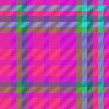 Tekstil arka planı. Kusursuz vektör tartan. Kalıplı kumaşı yeşil ve cyan renkleriyle kontrol et.
