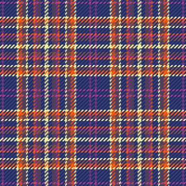 Vektör dokusunu kontrol et. Kumaş tekstil deseni. Kırmızı ve mor renklerde dikdörtgen ekoseli arkaplan.