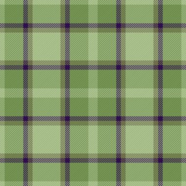 Vektör deseni kumaşı. Tartan dokusu. Kusursuz arkaplan ekosesini yeşil ve koyu renklerle kontrol et.