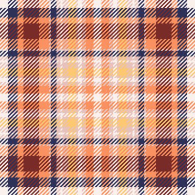 Ekose kontrol deseni turuncu ve kırmızı renklerde. Kusursuz kumaş dokusu. Tartan tekstil baskı tasarımı.