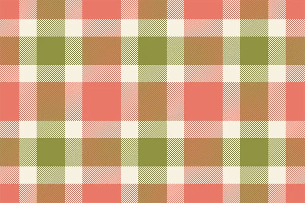 Plaid Background Check Seamless Pattern Vector Fabric Texture Textile Print — Stock Vector