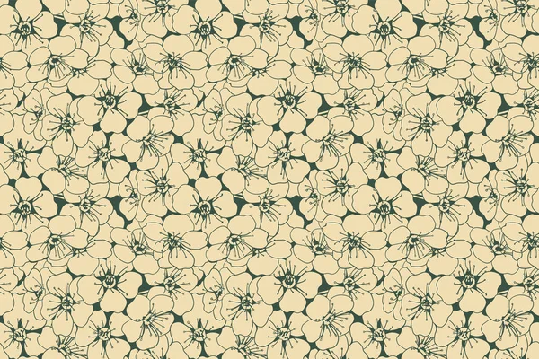 Floral Pattern Seamless Background Foliage Flower Wallpaper Design Nature Vector — Stockvektor