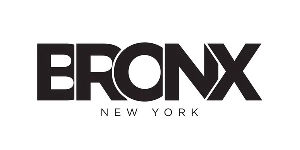 Bronx New York Usa Typografie Slogan Design Americké Logo Grafickým — Stockový vektor