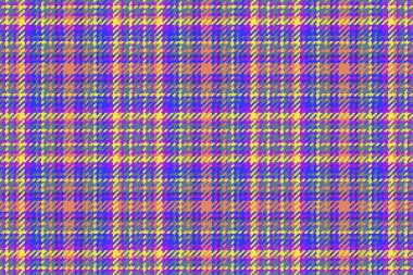 Tartan dokusu kumaşı. Tekstil geçmişine bak. Sarı ve mavi renklerde kusursuz vektör ekoseli desen.