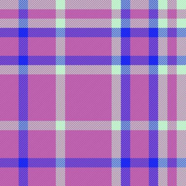 Vektör dokusu tekstil. Tartan sabıka kaydı. Mavi ve mor renklerde kusursuz kumaş desenli ekose..