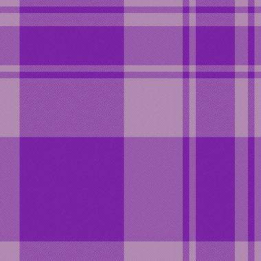 Desen yapısını kontrol et. Vektörsüz tekstil. Mor ve pastel renklerde kumaş ekose arkaplan.