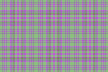 Ekose kumaş pürüzsüz. Tekstil kontrolü. Mor ve yeşil renklerde desen tartan arkaplan dokusu.