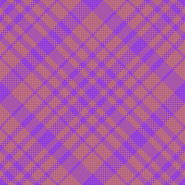 繊維チェックの背景 タータンはテクスチャを再生した 赤と紫の色でシームレスパターンベクトルファブリック — ストックベクタ