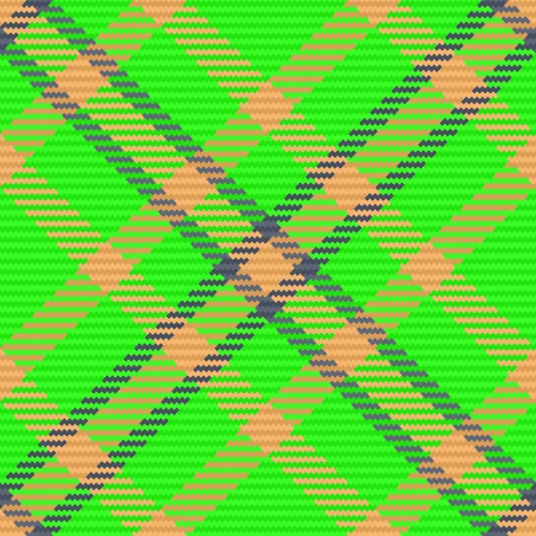 ベクトルパターンチェック タータンの織物 緑とパステルカラーのシームレスなテクスチャの背景 — ストックベクタ