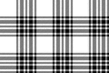 Ekoseli arka plan, kusursuz siyah beyaz desenleri kontrol et. Tekstil baskısı için vektör kumaş dokusu, ambalaj kağıdı, hediye kartı, duvar kağıdı düz tasarım.