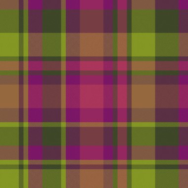 Dokusunu kontrol et. Ekose desenli arka plan. Tartan kumaş tekstil vektörü kırmızı ve limon renklerinde.