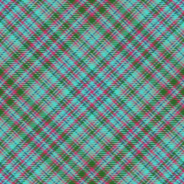 Ekose kumaş arka plan. Tekstil dikişsiz tartan. Cyan ve mavi renklerde kumaş kontrol vektör deseni.