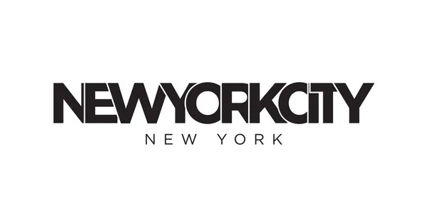 New York Usa Typography Slogan Design America Logo Graphic City — Stockový vektor