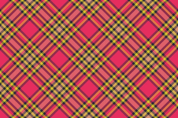 Tartan Vektor Hintergrund Musternahtloser Stoff Textilkarierte Textur Roten Und Gelben — Stockvektor