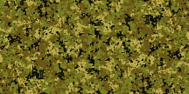 Pixel camouflage for a soldier army uniform. Modern camo fabric design. Digital military style vector background. clipart