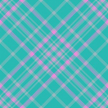 Tekstil kumaş kumaşı. Kalıpsız doku. Ekose arkaplan vektörünü menekşe ve pastel renklerde kontrol et.