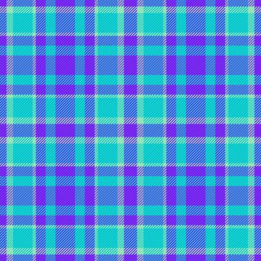 Vektör tartan dokusu. Arkaplan desenli ekose. Kumaş, turkuaz ve cyan renklerinde kusursuz tekstil denetimi.