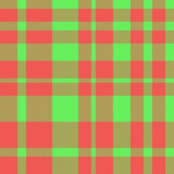Muster Textur Hintergrund Stoff Schottenkariert Vektornahtloser Textilcheck Roten Und Grünen — Stockvektor