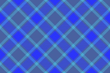 Ekose kumaş. Dokuma kumaşı. Cyan ve mavi renklerdeki vektör desenlerini kontrol et.