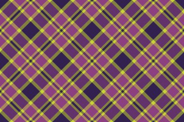 Kumaşı kontrol et. Vektör ekose arka plan. Menekşe ve kireç renklerinde desensiz tartan tekstil.