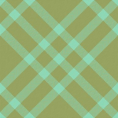 Kusursuz bir tartan. Ekose doku vektörü. Turkuaz ve kireç renklerinde tekstil kumaş arkaplanı.