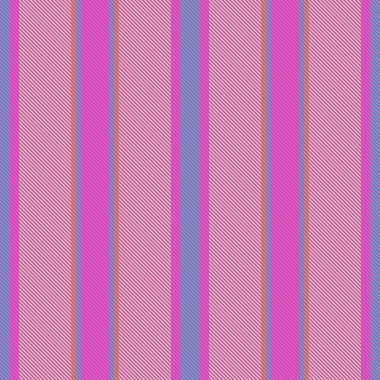 Dikey vektör çizgisi. Tekstil kumaşı. Pembe ve açık renkli hatsız desen arkaplanı.