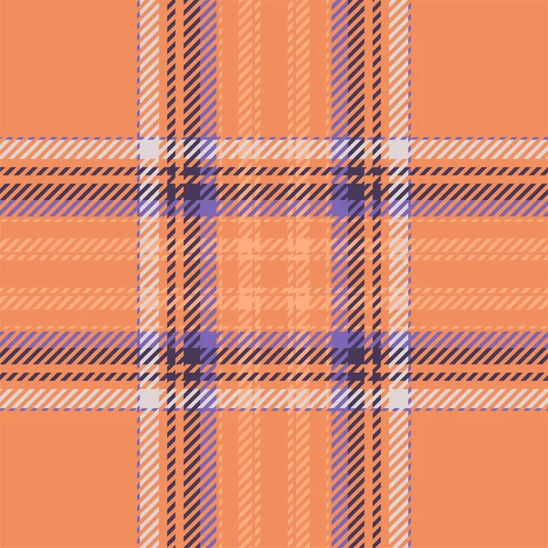 Plaid Check Pattern Nei Colori Arancio Rosso Tessuto Senza Cuciture — Vettoriale Stock