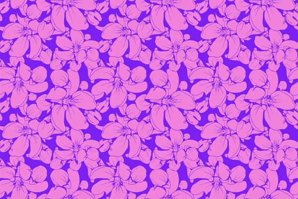 Floral Pattern Seamless Background Foliage Flower Wallpaper Design Nature Vector — Stockvektor