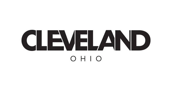 Cleveland Ohio Usa Typografie Slogan Design Americké Logo Grafickým Městským — Stockový vektor