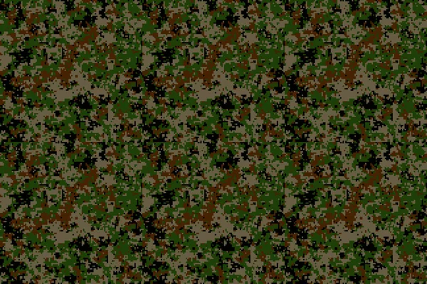 Pixel伪装士兵制服 现代迷彩面料设计 数字军事风格矢量背景 — 图库矢量图片