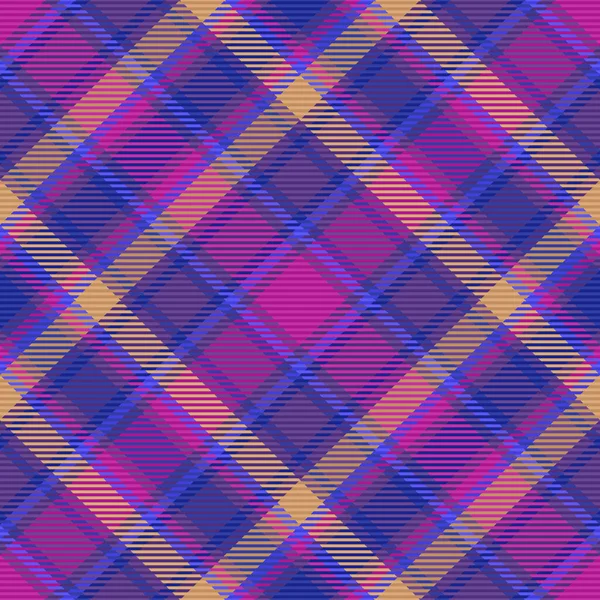 Vector Plaid Tartan Check Texture Textile Fabric Pattern Seamless Background — Stock Vector