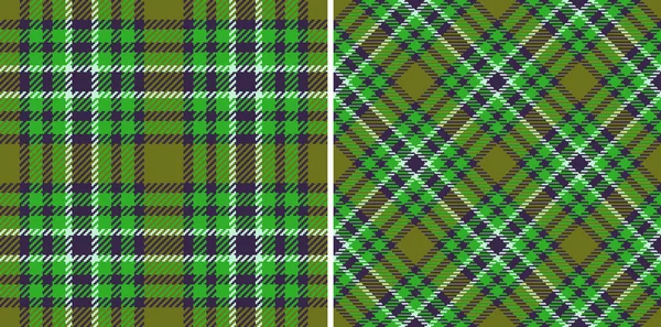 Texture Check Plaid Tartan Textile Fabric Seamless Vector Background Pattern — Stock Vector