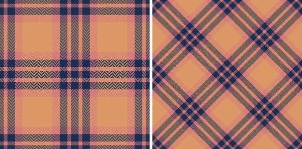 Plaid Fabric Texture Textile Tartan Vector Background Check Pattern Seamless — Stock Vector