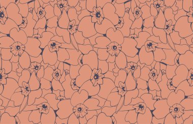 Floral pattern seamless background. Foliage and flower wallpaper design of nature. Vector illustration.