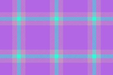 Kalıplı kumaş ekose. Arka plan kusursuz vektör. Tartan tekstil dokusunu mor ve pastel renklerle kontrol et.