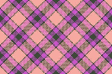 Ekose kumaşa bak. Tartan dokusu pürüzsüz. Kırmızı ve mor renklerde tekstil vektör arkaplanı.