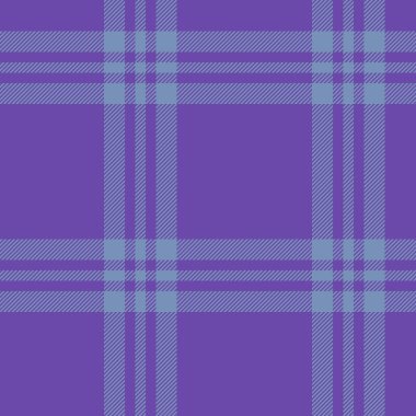 Kumaş kumaş pürüzsüz. Ekose desenli kontrol. Mavi ve mor renklerde vektör dokusu.