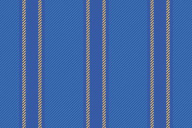 Desen çizgileri pürüzsüz. Arka plan tekstil dikey. Mavi ve turuncu renklerde kumaş vektör dokusu çizgisi.