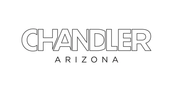 Chandler Arizona Usa Typografický Design Sloganu Americké Logo Grafickým Městským — Stockový vektor