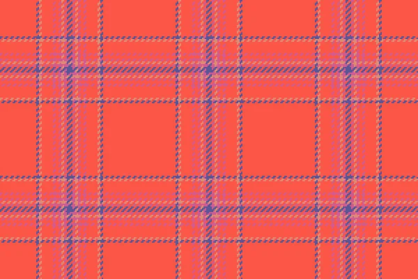 パターンテキスタイルの背景 ファブリックシームレスベクトル 赤とピンクの色でチェックタータンのテクスチャを再生 — ストックベクタ