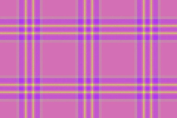 Textile Check Tartan Plaid Texture Fabric Pattern Vector Background Seamless — Stock Vector
