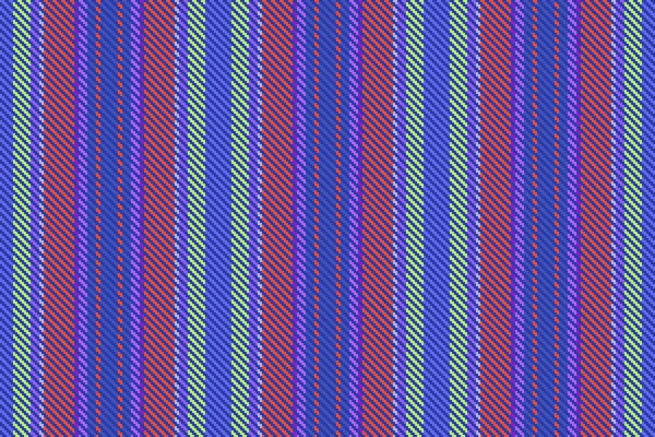 テクスチャシームレスパターン ストライプ繊維垂直 青い線と緑の線のファブリックベクトルの背景 — ストックベクタ
