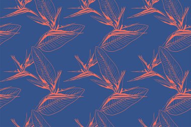 Floral pattern seamless background. Foliage and flower wallpaper design of nature. Vector illustration.