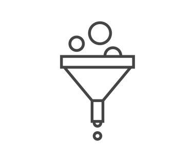 Huni simgesi vektörü. İşareti sırala, simgeyi filtrele siyah ve beyaz basit düz tasarım.