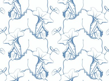 Floral pattern seamless background. Foliage and flower wallpaper design of nature. Vector illustration.