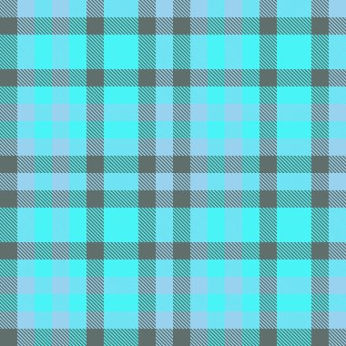 Tekstil vektör tartan. Kumaş arkaplan dokusu. Cyan ve pastel renklerde desensiz ekose denetim.