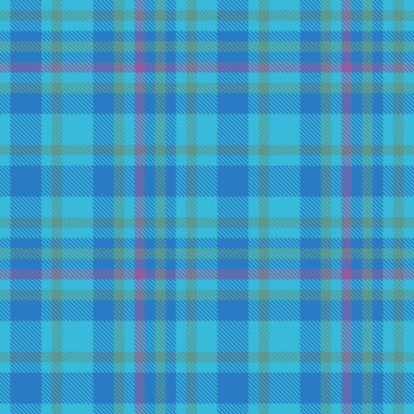 Kalıp vektör dokusu. Kusursuz bir arka plan kontrol et. Mor ve mavi renklerde kumaş kumaş ekoseli ekose..